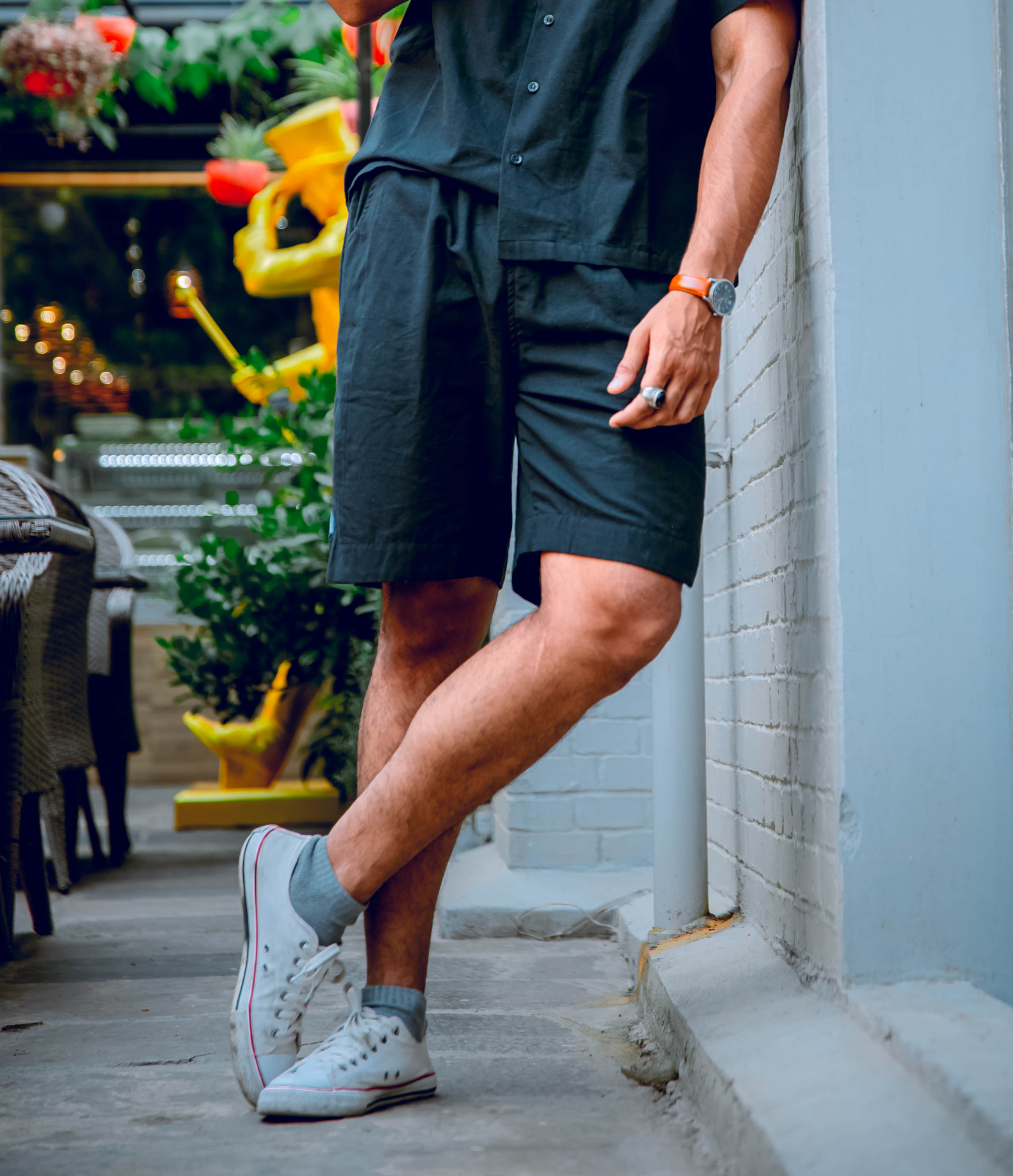 LAID BACK COTTON CLASSIC "Black" SHORTS