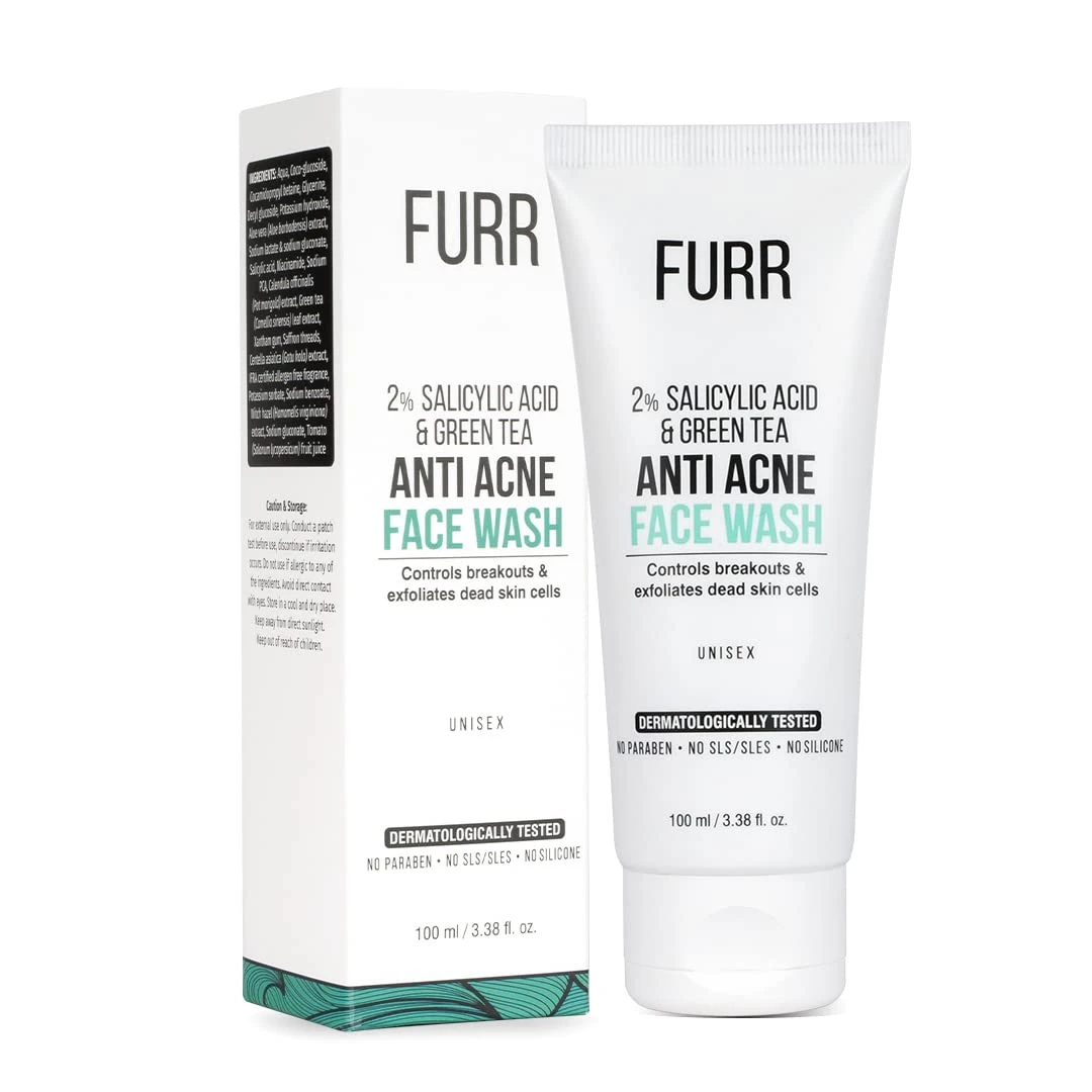 FURR 2% Salicylic Acid & Green Tea Anti Acne Face Wash - 100ML