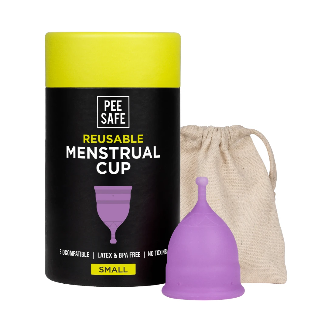 Pee Safe Reusable Menstrual Cup with Medical Grade Silcone for Women - Small