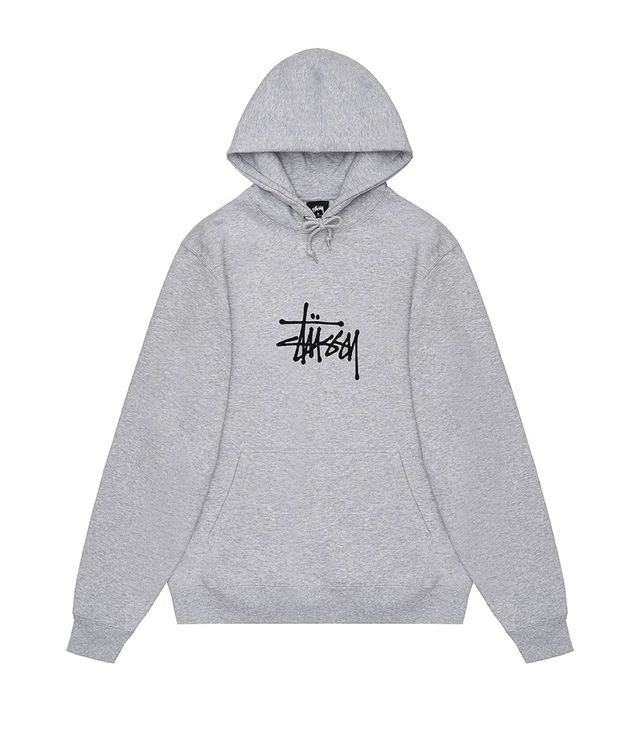 Stussy Pullover Basic Logo Hoodie (Pocket Grey)